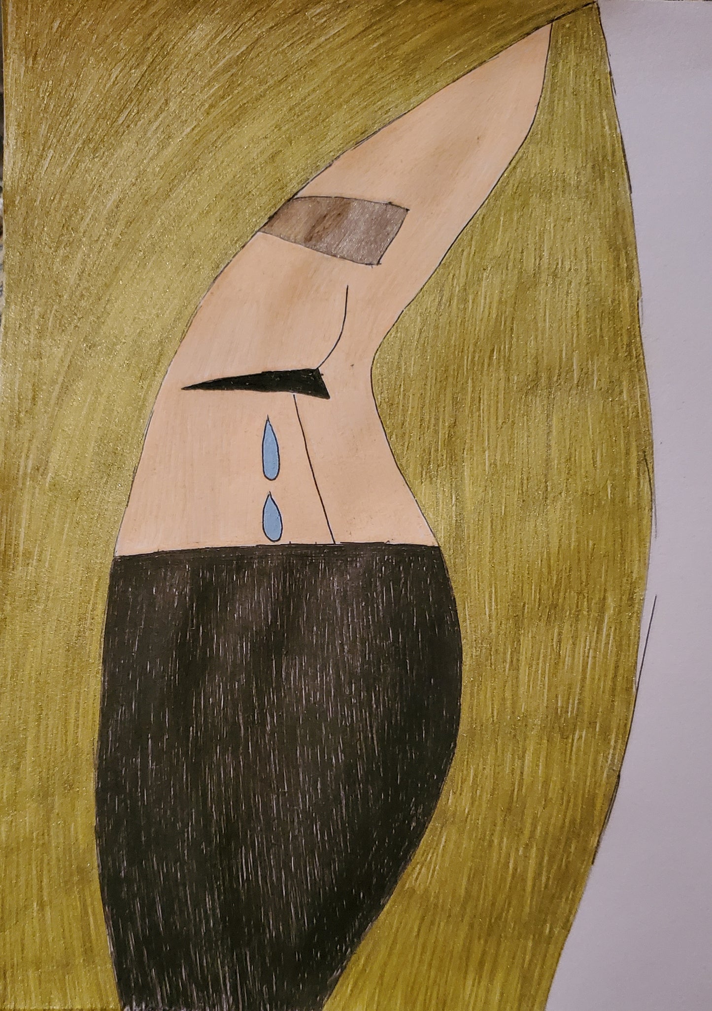 Girl crying while wearing a face mask