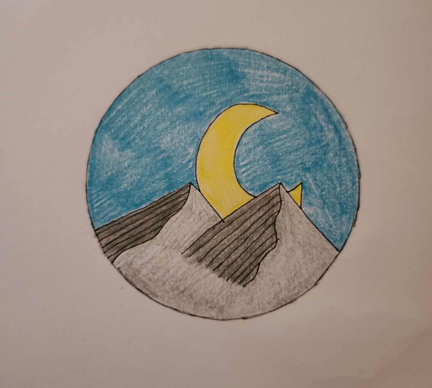 The moon shining on mountains