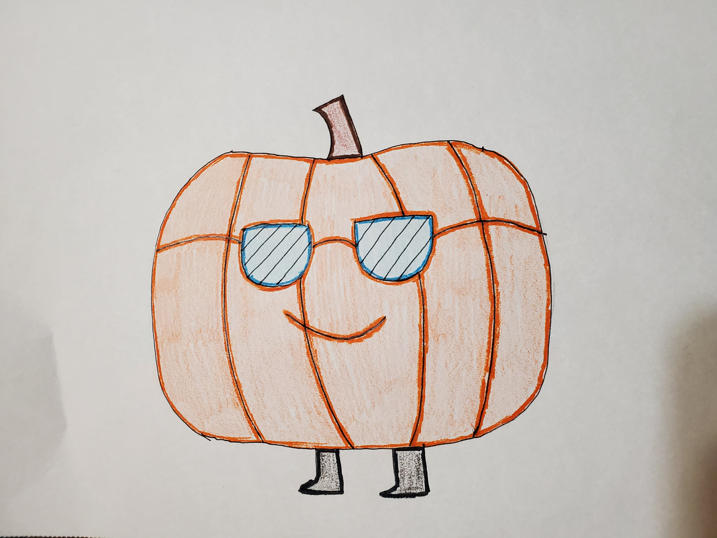 Pumpkin with sunglasses