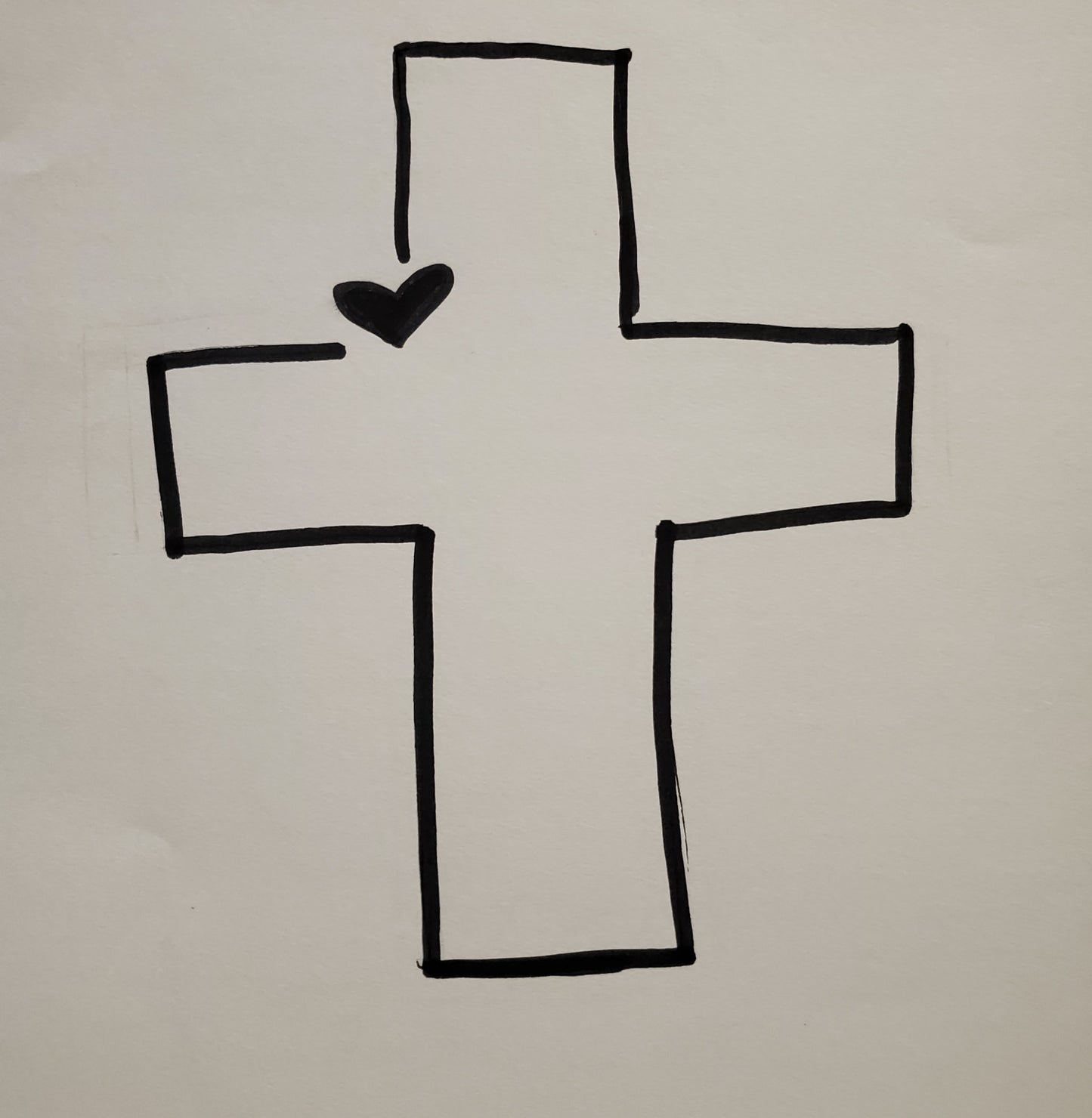 Cross with a heart