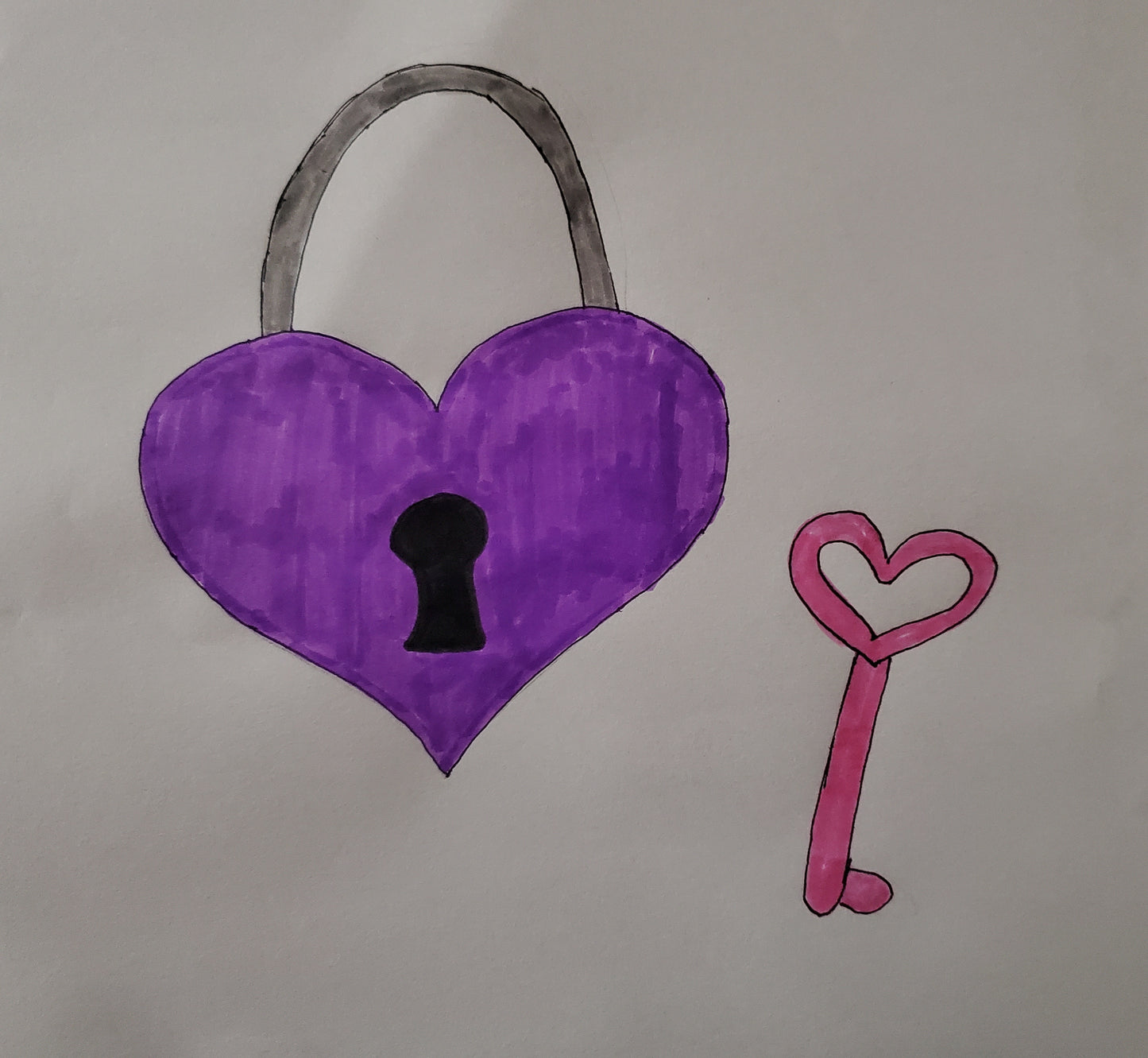 Heart lock and key