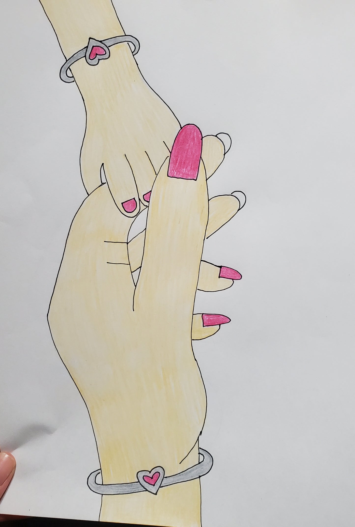Momma hand holding baby hand