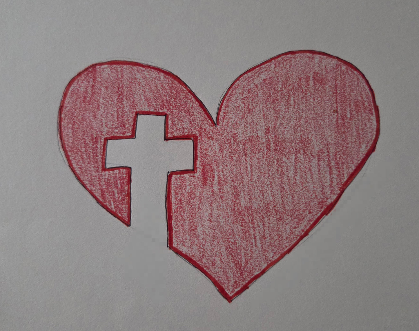 Cross through a heart