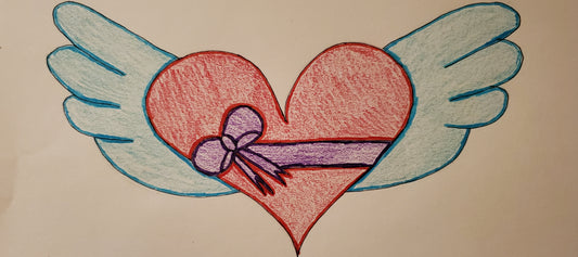 Angel heart with a bow