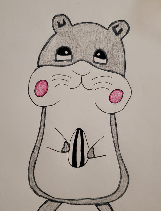 Hamster stuffing its cheeks