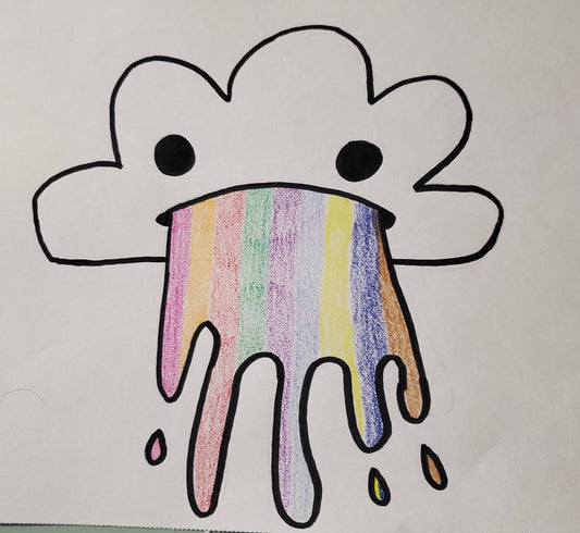 A cloud throwing up a rainbow