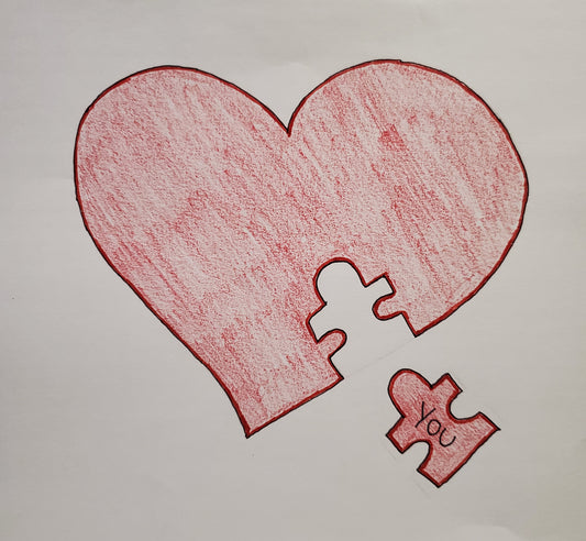 A heart missing a piece