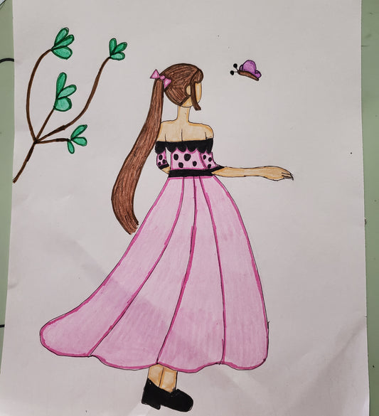 Girl chasing a butterfly