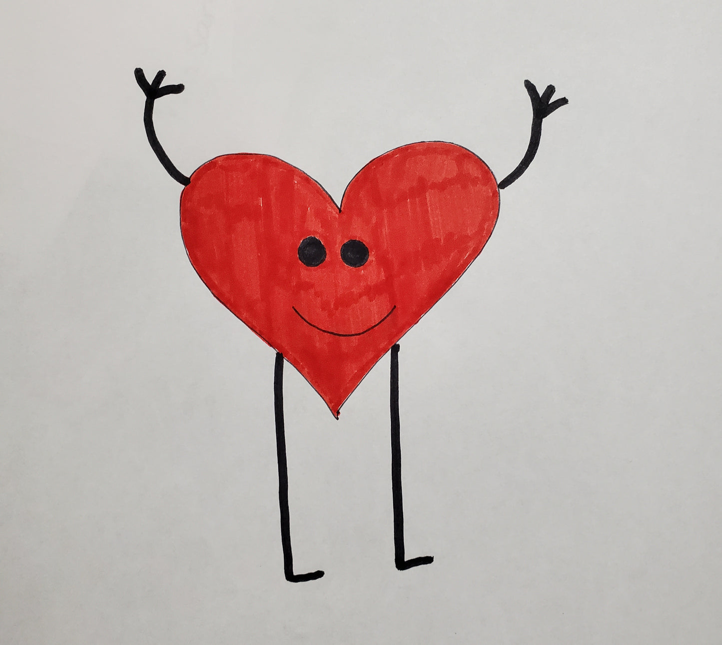 A heart with arms and legs