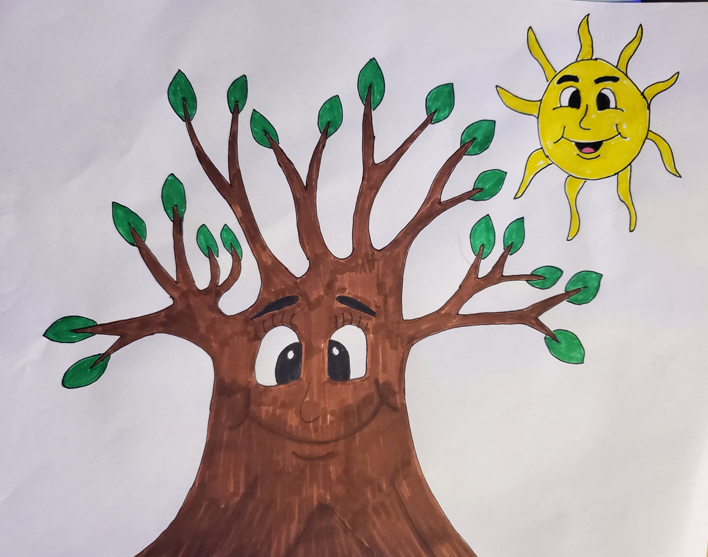 Cute tree & sun