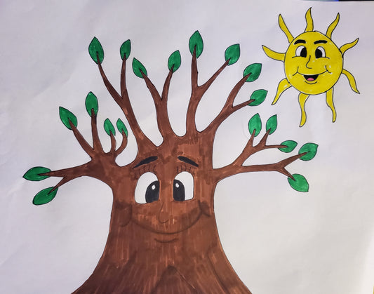 Cute tree & sun