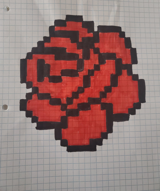 Rose drawn on graph paper