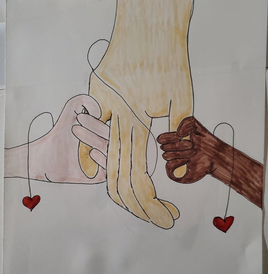 Little hands holding a bigger hand