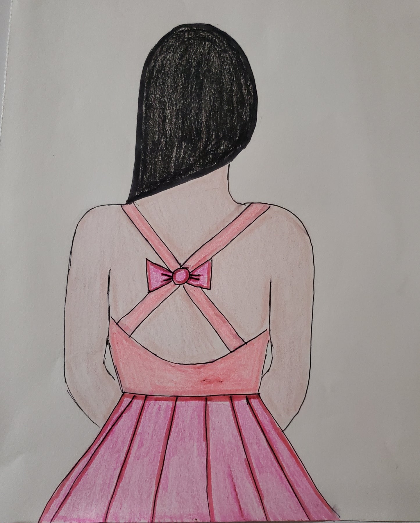 Girl with a bow on her back