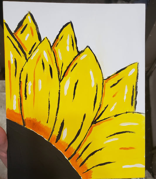 Painting of a sunflower
