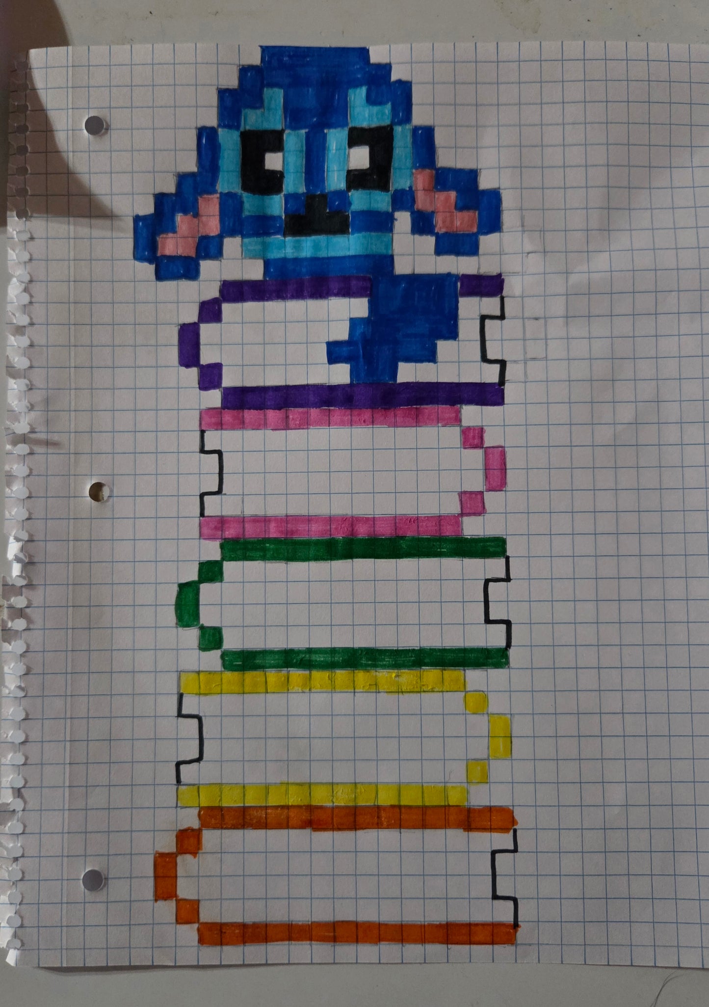 Stitch on top of books