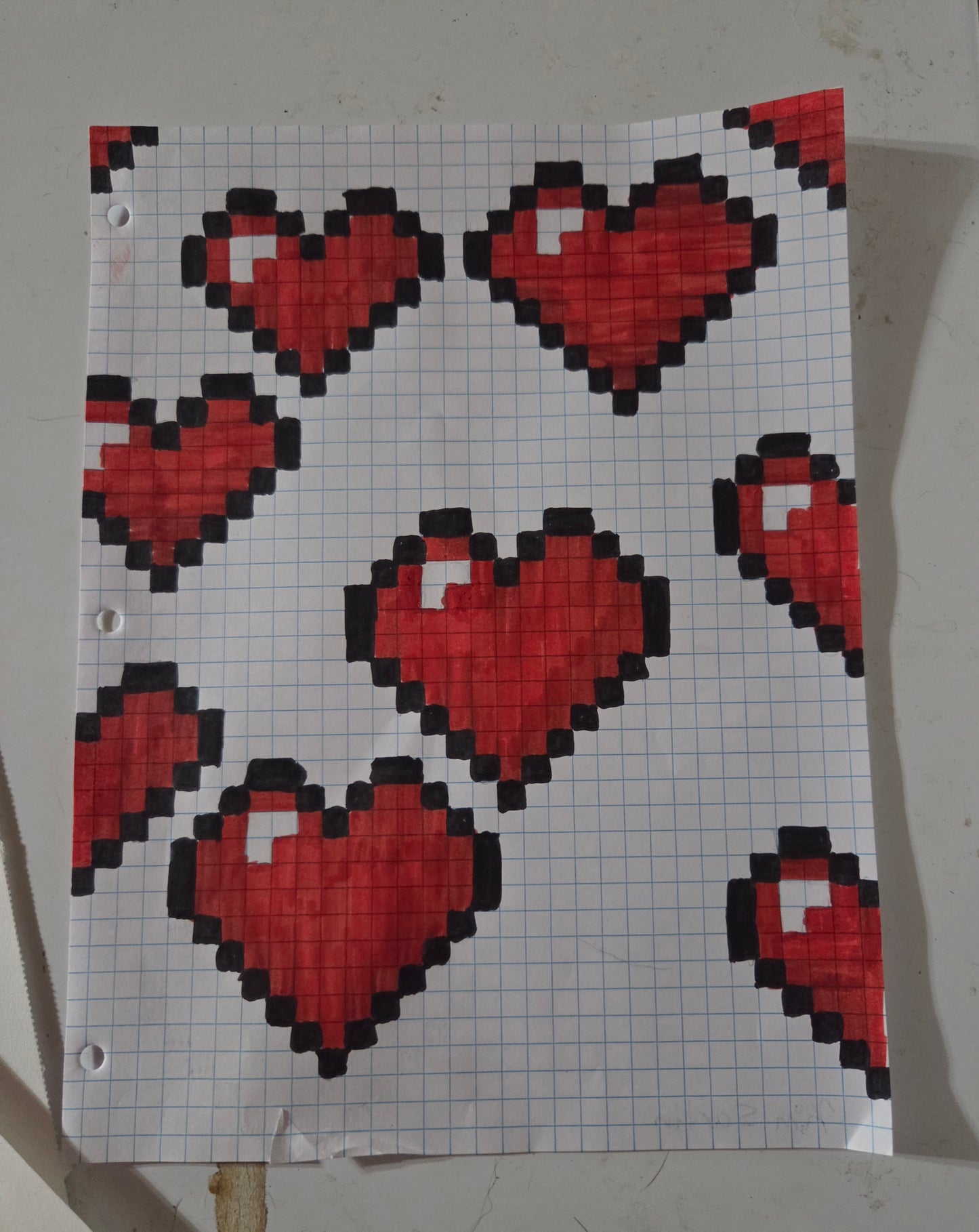 Graph paper hearts