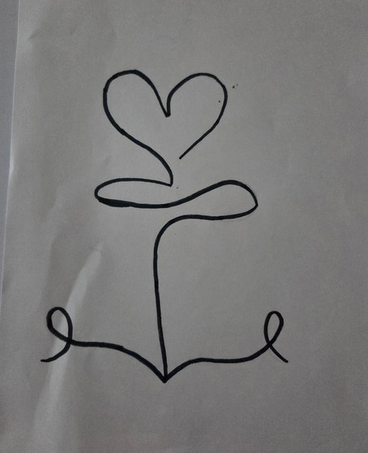 Line shaped into a heart