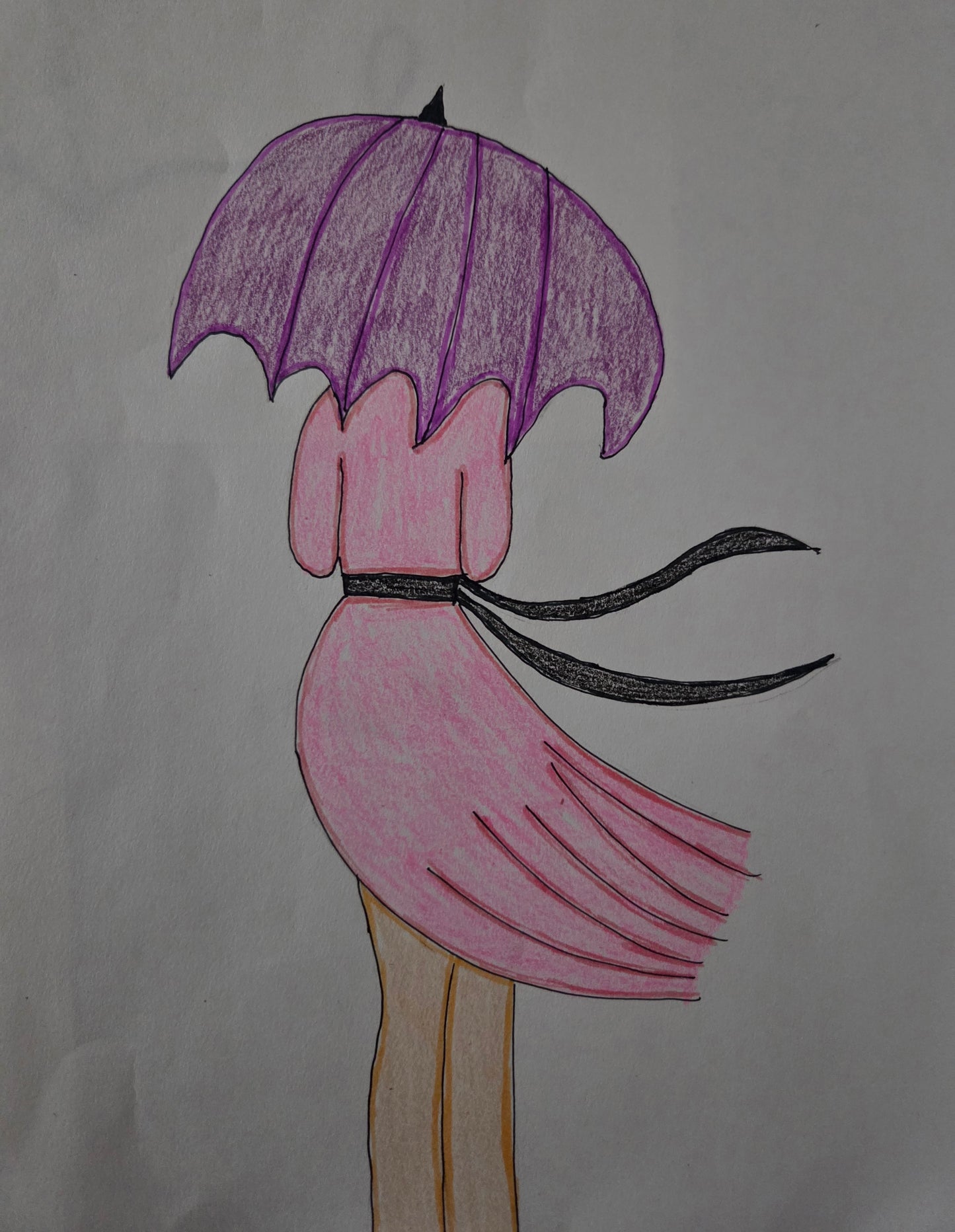Chick holding an umbrella