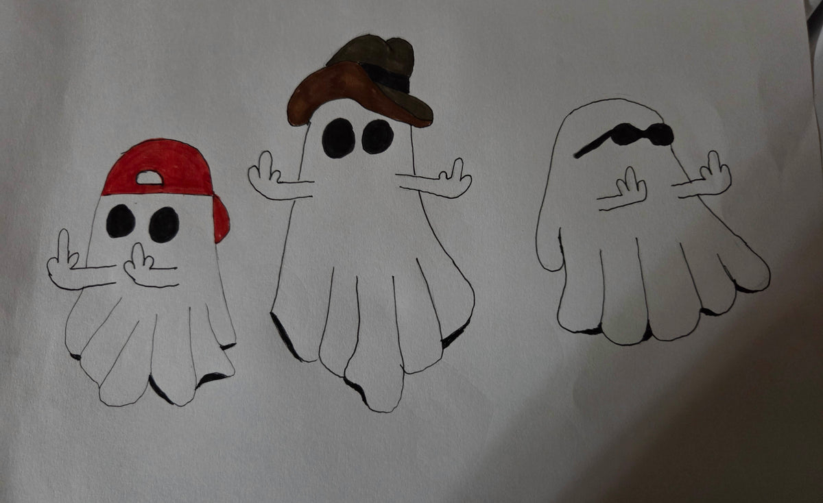 Ghosts giving the middle finger